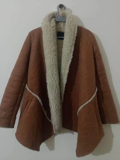 faux fur and suede coat