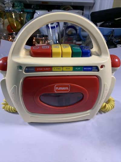 VINTAGE 1993 PLAYSKOOL PS-455 TAPE PLAYER RECORDER W/ Dual Microphones