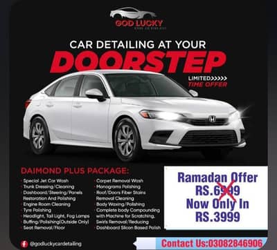 complete car interior cleaning with ribbon polish service available