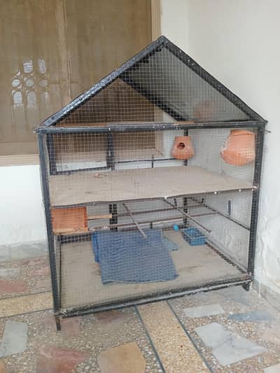 good condition birds cage 2 potion urgent sale iron cage