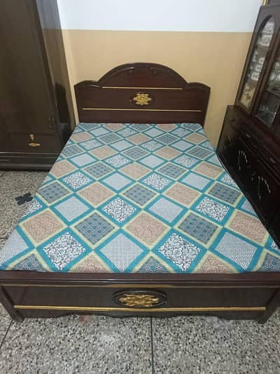 Wooden bed with matress for sale