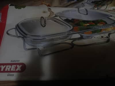 pyrex imported casserole dish set with lid and stand for sale