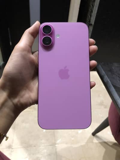 Iphone 16plus pink jv 100% bh no scratches fault with box and charger