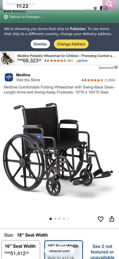Medline Comfortable Folding Wheelchair