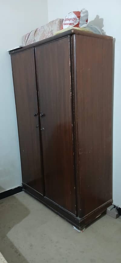 2 door wooden heavy cupboard