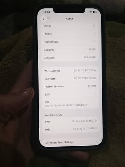 by pass 128/gb all ok condition good battery health 75