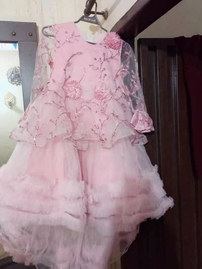 Elegant Pink Net Party Wear Frock