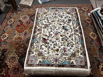 silk Rugs | Persian Silk Rug  | Persian Shikargah Silk carpets |Qaleen