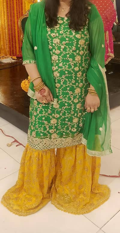 shafoon mehndi dress