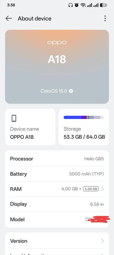 oppo a18. . . . . . 4/64