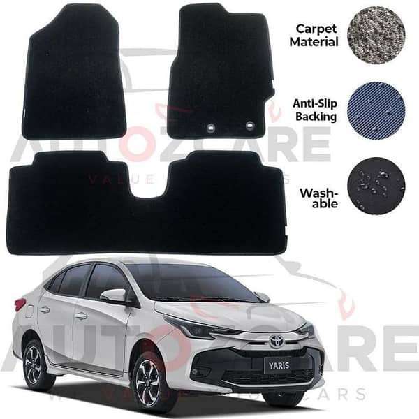 Toyota Yaris Genuine Fitting Carpet Floor Mat 3PCS - Model 2020-2025