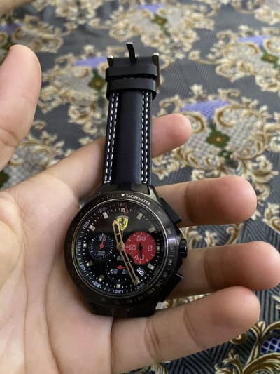 Scuderia Ferrari black chronograph watch