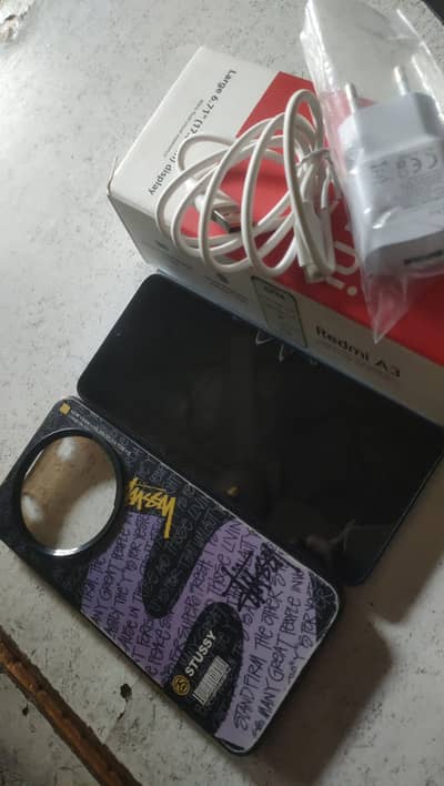 redmi A3(4-128)GB with box with charger