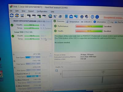 LaXer ssD 256GB  branded 100 health all ok 03/195/21/2/2/0/8