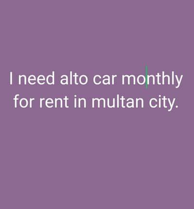 Required car for rent mnthly