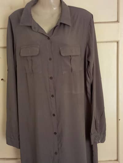 olive green median size original scene brand long shirt 56 length