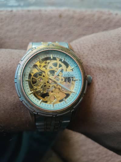 Fitron Skeleton men watch Automatic one hand used