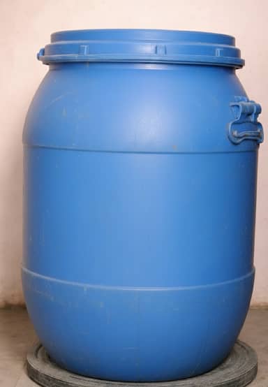 Blue Open-Top Plastic Drum (with Lever-Lock Ring)