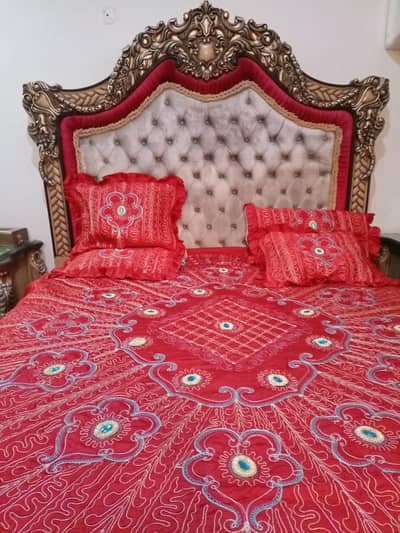 Bridal Bed Sheet with stonework