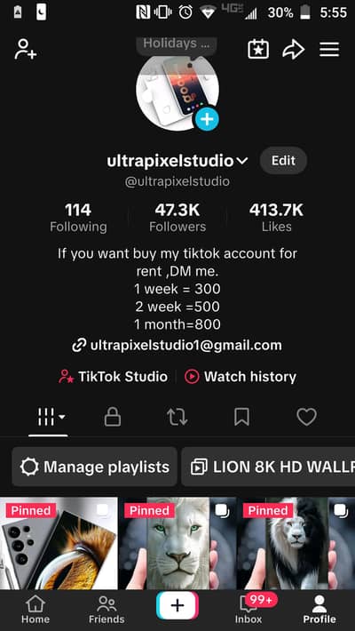 tiktok chaanle for rent