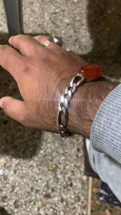 Silver Chandi Bracelet for Men (25gm without stone italian)
