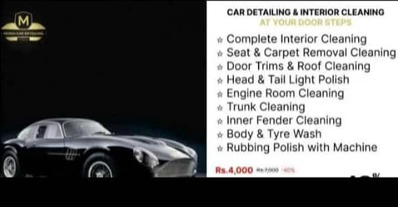 discount offer *car interior cleaning with ribbon polish available