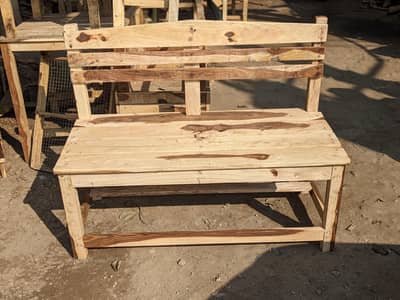 Wooden bench for garden