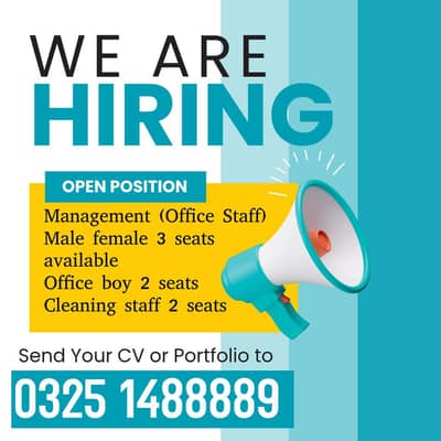 Office Staff required | Office Boy | Cleaning Staff | Male & Female