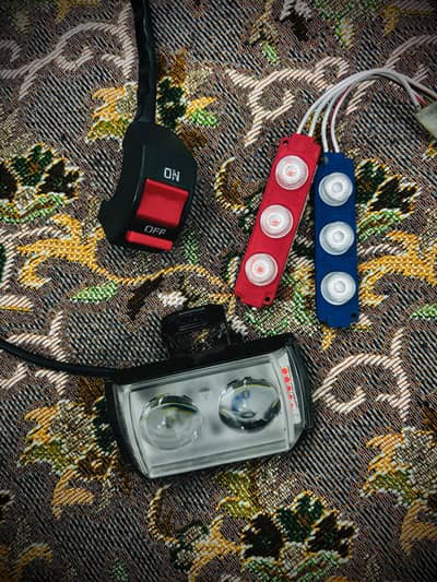 FALSHER 3 In 1 lights | Red &Blue light | Red button |