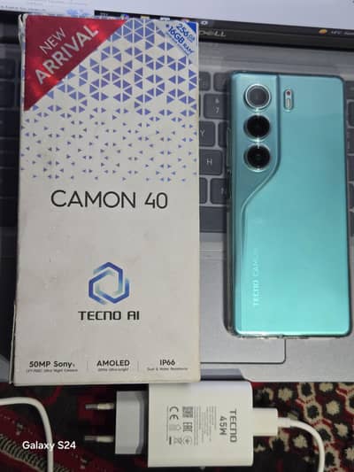 Tecno Camon 40 Complete Box in Warranty  All Ok