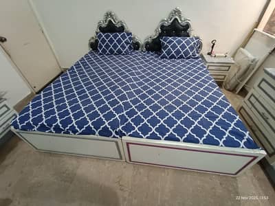 Single Bed with Mattress & Side Drawer & Dressing Table