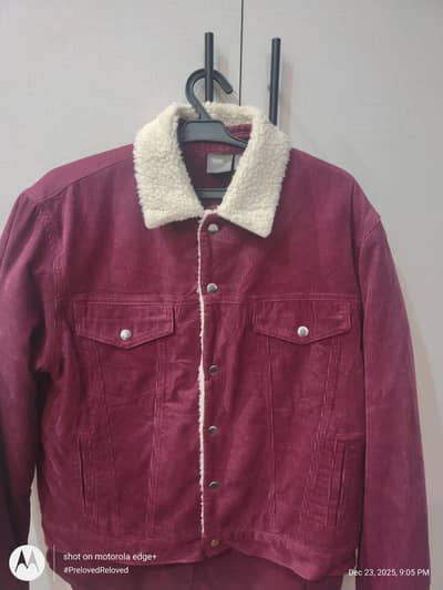 brand new re/done burgundy cardoury jacket large size