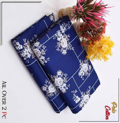2 PCs Winter Women's Unstitched Printed Shuit.