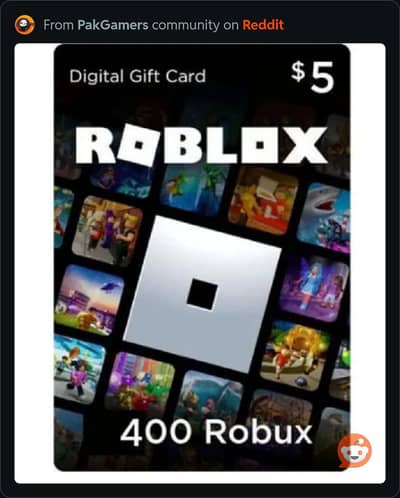 400 Robux Gift Code