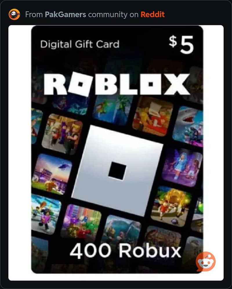 400 Robux Gift Code 0
