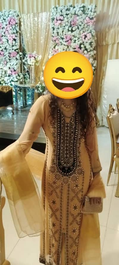 URGENT SALE . . Luxury Heavy Embroidered Ivory Dress – Market Value 50k+