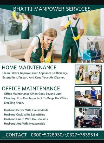 housemaid's,cooks, driver helper