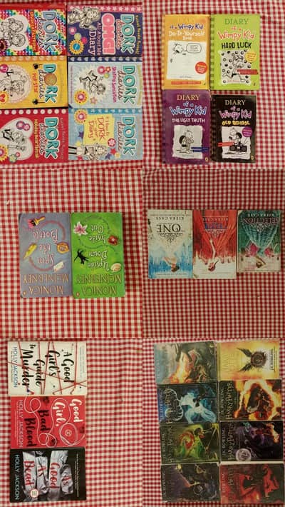 AGGGTM, HARRY POTTER, SELECTION, WIMPY KID, DORK DIARIES, UPSIDE DOWN