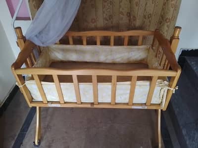 Wooden Baby Cot swing, very less used