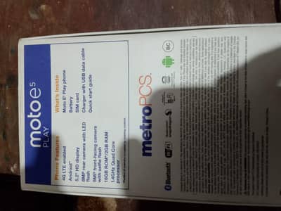 Moto E5 play with box for good condition