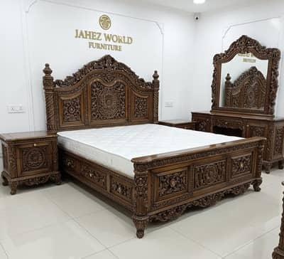 Luxury Chinioti bed set Shesham Wood 