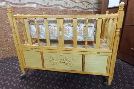 Wooden Baby Cot with Drawers