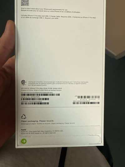 iPhone 17 pro max 512 GB factory HK silver