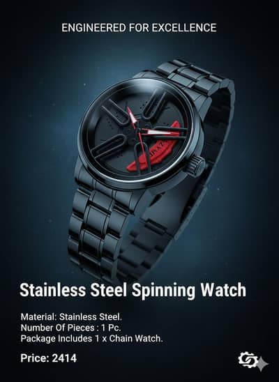 Stainless Steel Spinning Watch