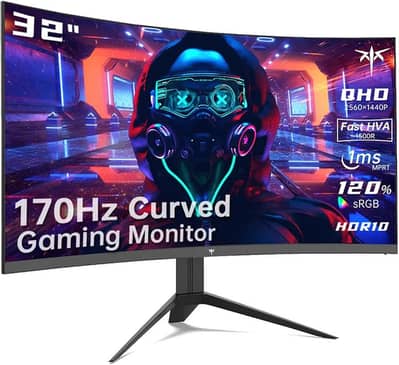 KTC 32 inch Curved Gaming Monitor, 2K 165Hz 1440P