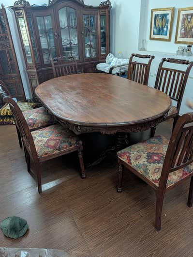 Pure wood 6 seater dining table for sale