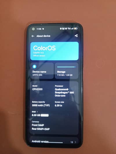 oppo a96 8+5 128
