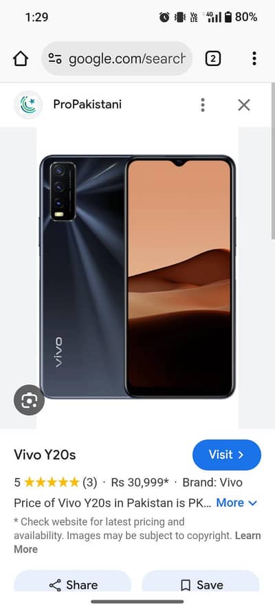 vivo y20s for sale