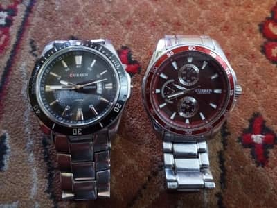 Curren Chronograph Watches – Stylish Branded (Set of 2)