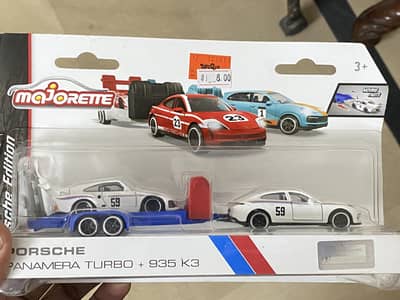 Majorette Diecast Porsche Trailer with Car